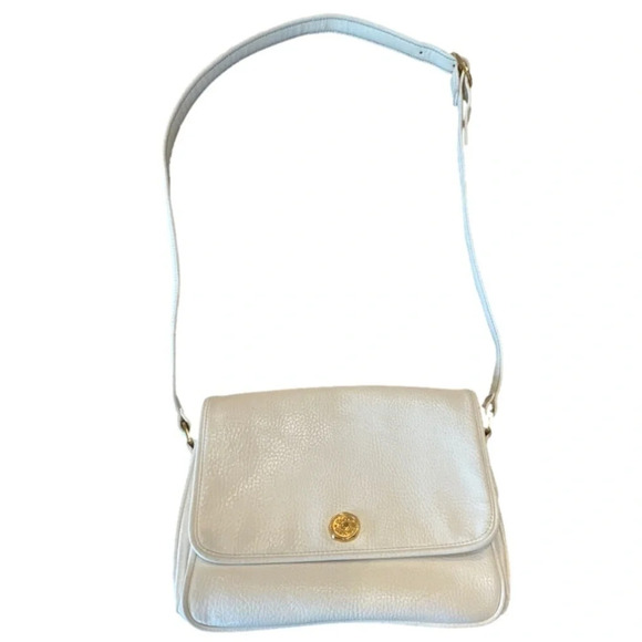 Vintage Panache by Ganson white with gold hardware Crossbody Shoulder Purse Bag - Picture 2 of 12